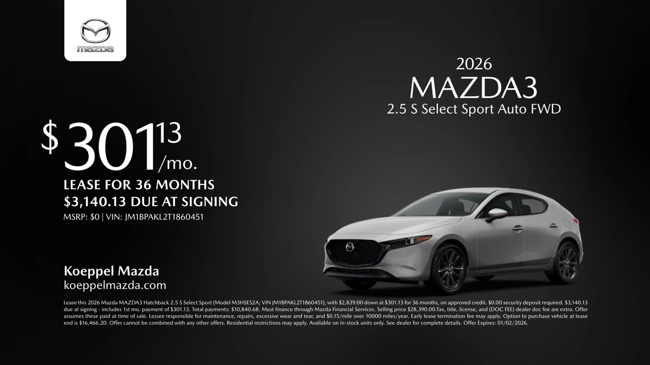 Mazda Mazda3 01/04/2026 6704186