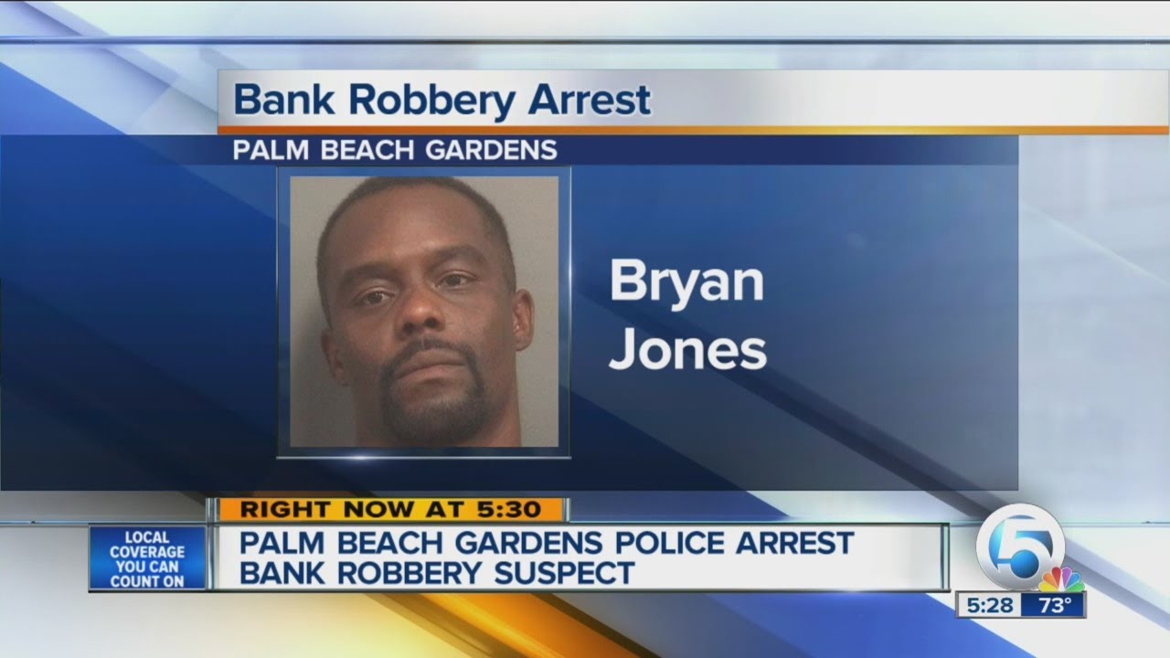 Palm Beach Gardens Police arrest bank robbery suspect - YouTube