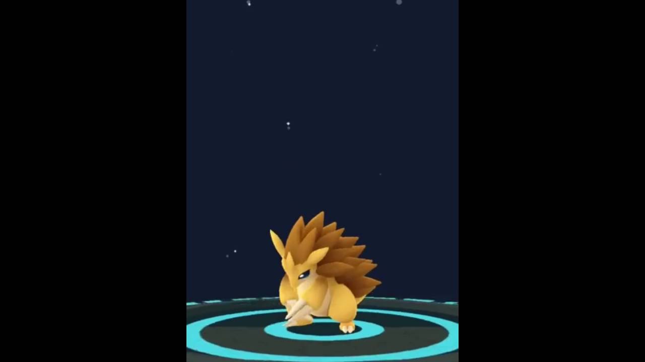 [EVOLUTION] Sandshrew evolving into Sandslash in Pokemon Go YouTube