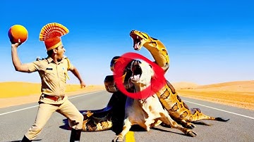 Brave Heroes Save Hyperactive Mother Cow from Giant Python’s Terrifying Attack 🐍