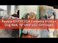 Review EHEYCIGA Foldable Human Dog Bed, 72"x44"x11" Orthopedic Memory Foam Human Sized Dog Bed, Wate
