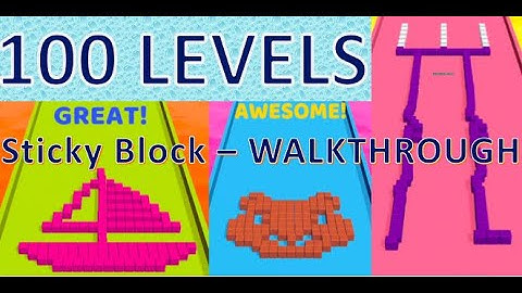 Sticky Block | 100 LEVELS COMPLETED | Walkthrough | Arcade Game | By Voodoo | THe GAminG SPaCe