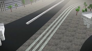 Detailed animated video of bow string girder bridge.