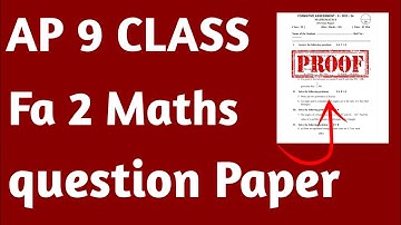 AP 9th class fa2 Maths question paper🥳|ap 9thclass fa2 maths question paper[model paper] fa2paper