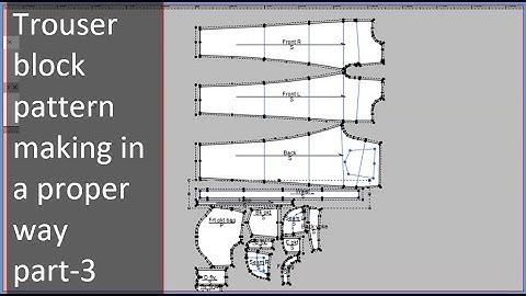 Trouser block pattern making, Pant pattern making, Grading, Consumption - optitex cad - Part 3