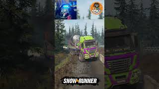 SnowRunner - CRASH! Truck Hauling Giant Fuel Tank #snowrunner #shorts #logitechg29 #gameplay