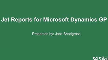 Jet Reports for Microsoft Dynamics GP | Sikich