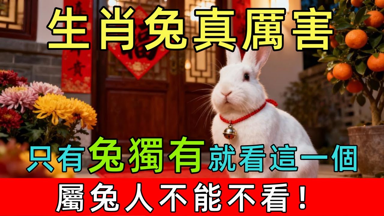 生肖兔真厲害！只有兔獨有！就看這一個，一切全明白了！屬兔人運勢弱點、性格特徵、貴人和小人   都在這裏，不能不看！
