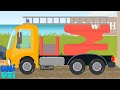 Лестница грузовик, автомойк и ианимированная машина видео для детей