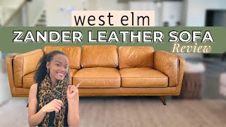 WEST ELM ZANDER LEATHER SOFA | 2 MONTHS REVIEW by The Irvs 17,089 views 1 year ago 7 minutes, 25 seconds