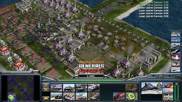 Command & Conquer Generals Shockwave - Usa Laser 1 vs 5 HARD AI  Gameplay (Particle Cannon Activate)