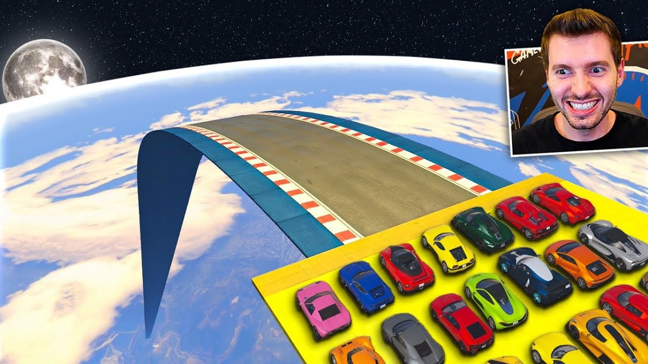 GTA V Online: (acima do ESPAÇO) MEGA RAMPA de 1 minuto QUEDA LIVRE!