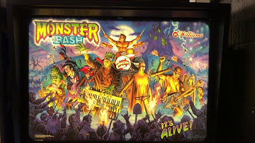 Monster Bash Pinball Machine Backglass - Translite - Playfield Quick Look - Williams Pinball