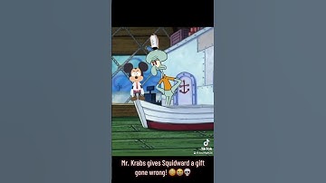 Mr. Krabs gives Squidward a gift gone wrong! #spongebob #squidward #mrkrabs #mickeymouse #funny