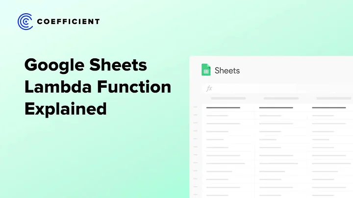 LAMBDA Function in Google Sheets (New in 2022)
