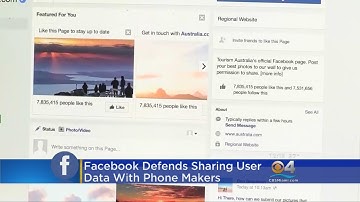Facebook Defends Sharing User Data With Phone Makers
