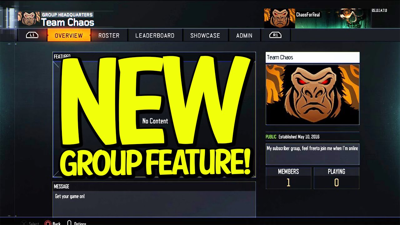 CUSTOM GROUPS NOW IN BLACK OPS 3! - Join Team Chaos Subscribe