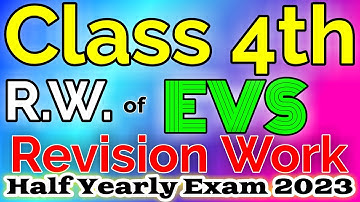 EVS Class 4 Revision Work for Half Yearly Examination 2023-24 अर्द्धवार्षिक परीक्षा PDF Download