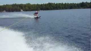 Water Skiing Behind The New Boat On Porter Lake