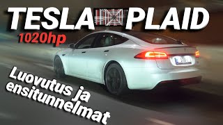 289. Tesla Model S Plaid, 1020 hevosvoimaa ja kitkarenkaat! Luovutus ja ensifiilikset!