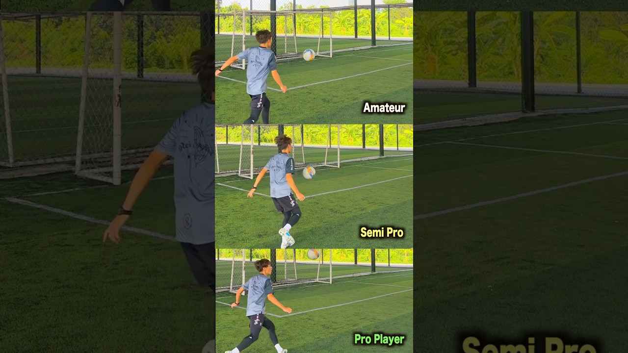 【Which one are you?】Try to be at least medium 👍😆君はProになれるか😆👍⚽️#shorts