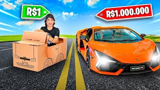 24 HORAS NO CARRO DE R$1 VS R$1 MILHÃO!