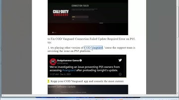 Fix COD Vanguard Connection Failed Update Required Error on PS5