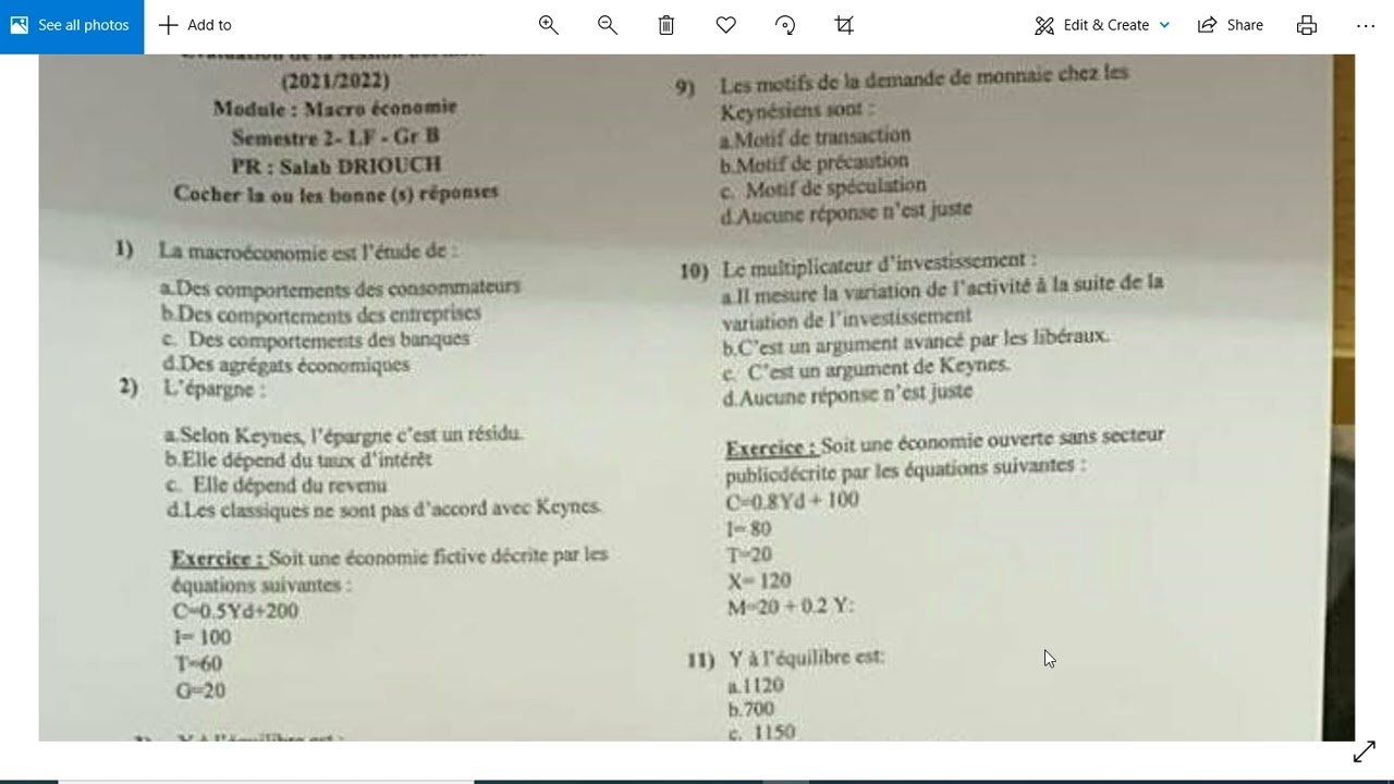 Correction examen Macro Guelmim 2022 S2