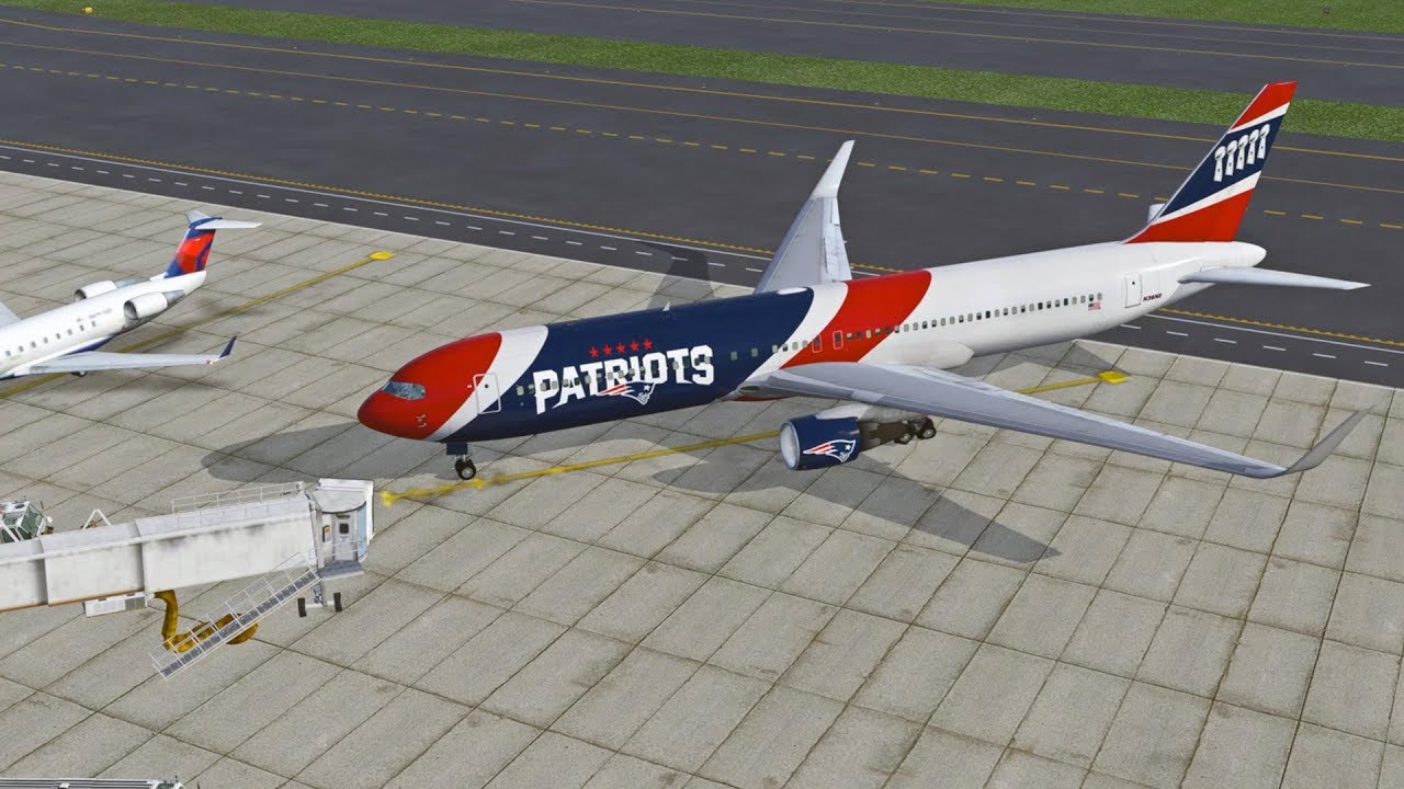 X Plane 11 Flying New England Patriots To Atlanta For Super Bowl 53 Boeing 767 300 Team Plane