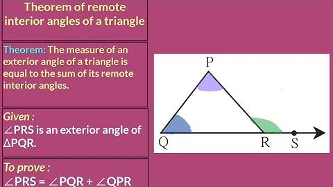 9th Maths 2 | 3) Triangle | Remote interior angle theorem | Exterior angle theorem