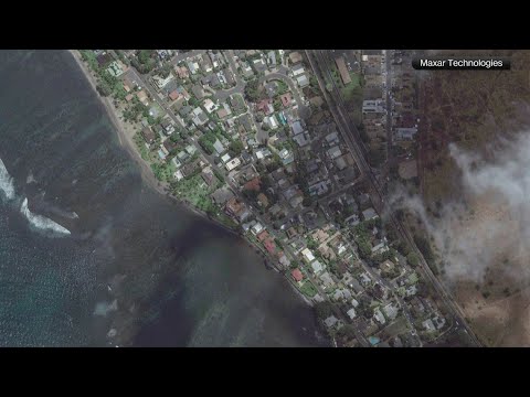 Hawaii fires before/after aerial photos of Lahaina, Maui