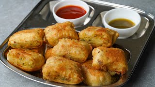 Atta Aloo Square Bites | 10 Min. Instant Aloo Nashta Recipe | Flour Potato Snacks Recipe