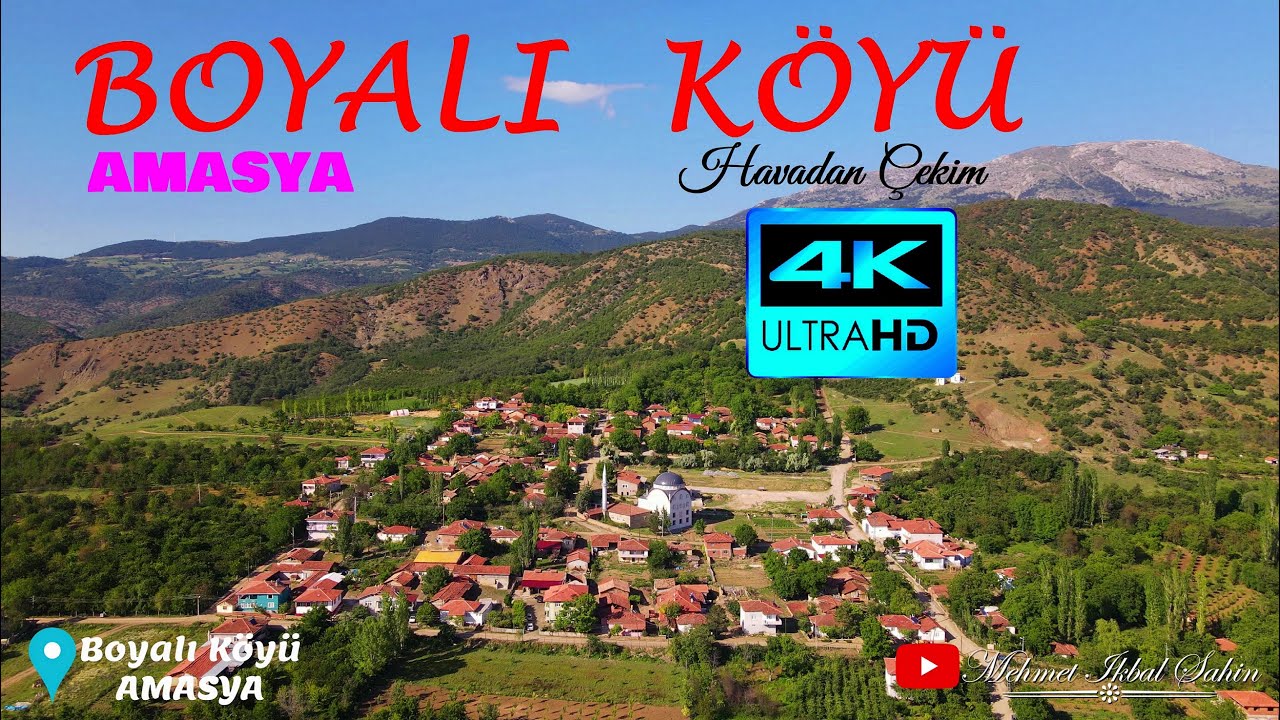 Boyalı Köyü - AMASYA / 4K Havadan Çekim / Dombra fon müziği Ney ile / 19 Haziran 2021 Cumartesi