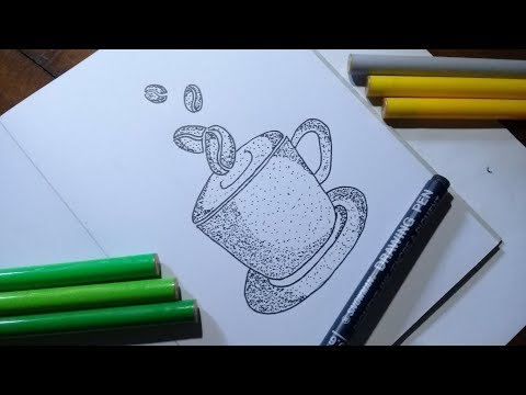 Menggambar dengan Teknik Pointilis | Drawing #BelajarDiRumah #SamaSaya