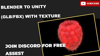 How to export blender object into unity (Fbx/GLB) Join discord for free assest