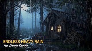 Bring Back Sleep with Endless Heavy Rain in the Woods | Calm Night Rain for Insomnia Relief