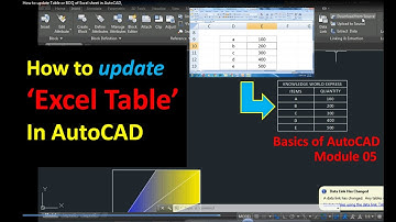 How to update Table of Excel sheet in AutoCAD, Update BOQ from excel sheet