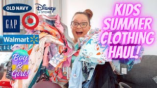 MY KIDS’ SUMMER CLOTHING HAUL 2024 | BOY & GIRL • TARGET • DISNEY • WALMART • GAP • CROCS & MORE! ⛱