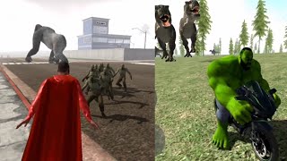 Hulk And Superman Fight | Indian Bikes Driving 3D | Zombies + Dinosaurs Jurassic Park screenshot 4