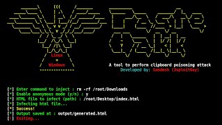 PasteHakk | Clipboard Poisoning Attack AUTOMATED Tool | Kali Linux 2021 | Clipboard Exploit Clipboard Hijacking With Pastejacking Attack