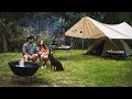 Peaceful camping by a secluded river with our dog  nature asmr