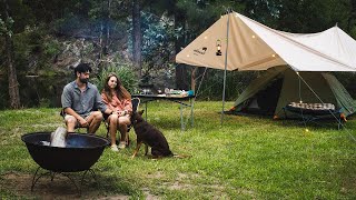 Peaceful Camping by a Secluded River with our Dog | Nature ASMR