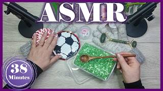 ASMR Texture Heaven ✨ Sequins, Gloves, Green Crystal Beads &amp; Sleepy Sounds, Triggers