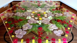 IT'S SIMPLE! Table made of epoxy resin with flowers.