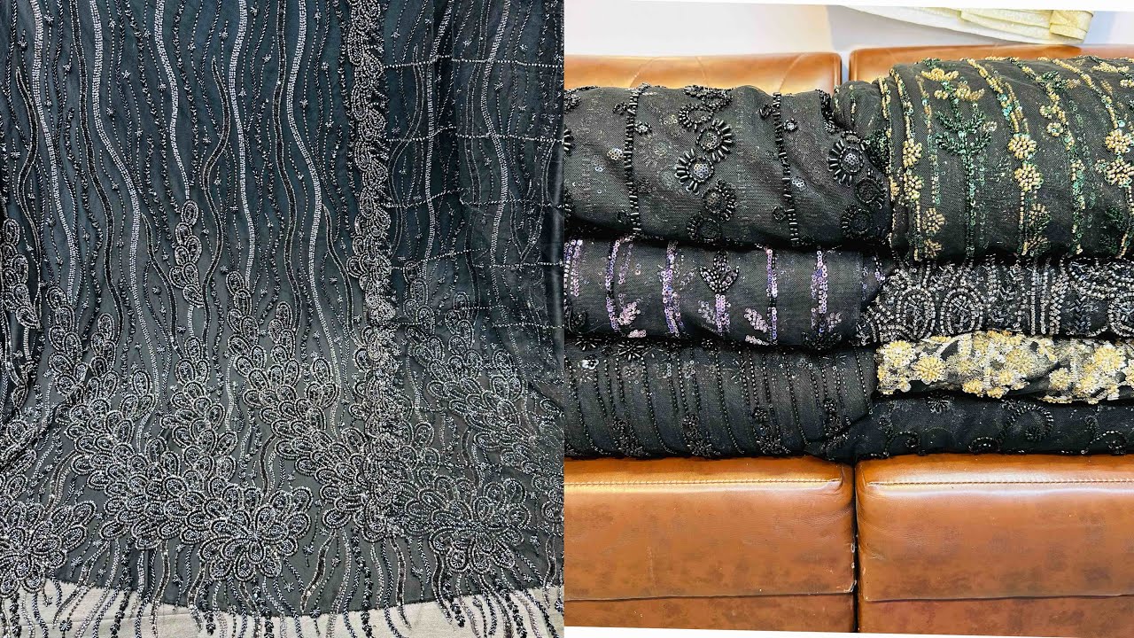 Talha Net Black Collection Net Fabrics | luxury Cutdana & Sequence work | Shirt ...