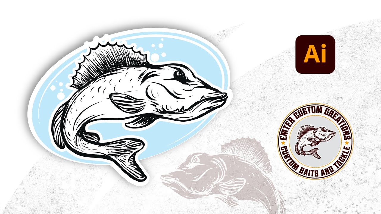 How to draw angry fish vector art from rough sketch in illustrator ...