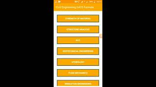 Civil Engineering GATE Formula Application on play store screenshot 1