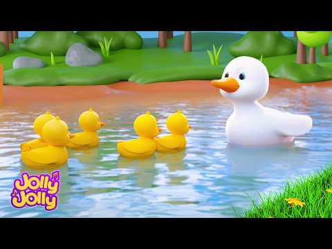 Cinco patinhos e mamãe pata | Aprenda a contar | Jolly Jolly - Músicas Infantis em Português