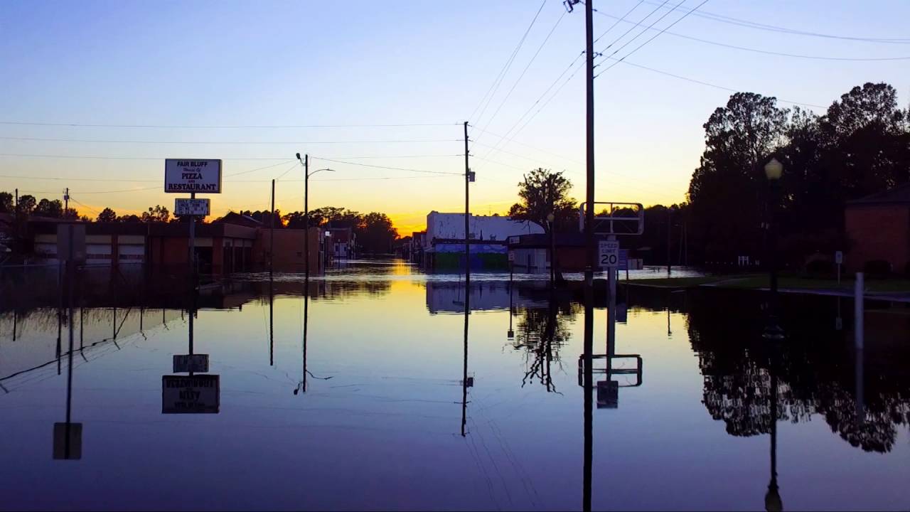 Fair Bluff, NC Sunset over flooded waters Oct.13, 2016 YouTube