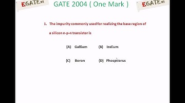 Question based on Semiconductors - GATE 2004 ECE - (Electronic Devices) - www.egate.ws